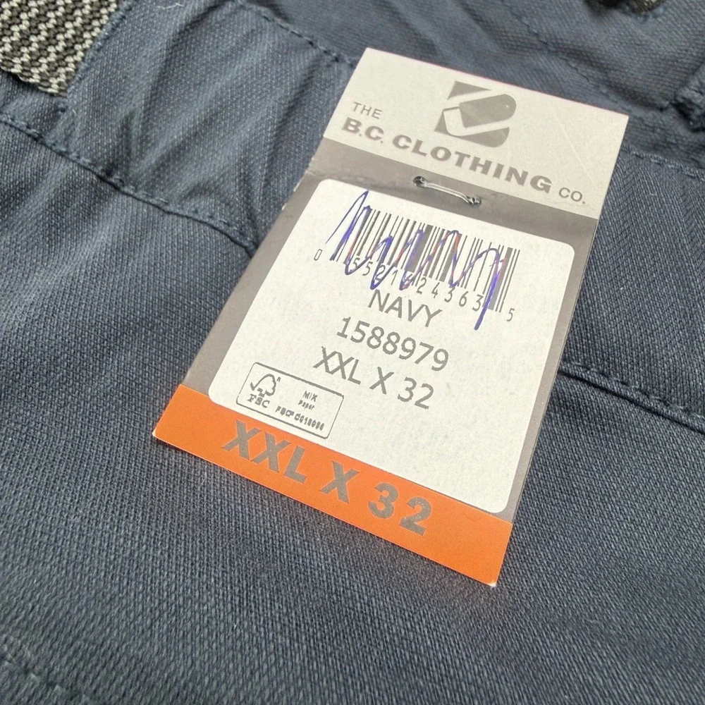 BC‎ Clothing Co Mens XXL x 32 Convertible Cargo Hiking Pants Navy Blue Zip Off